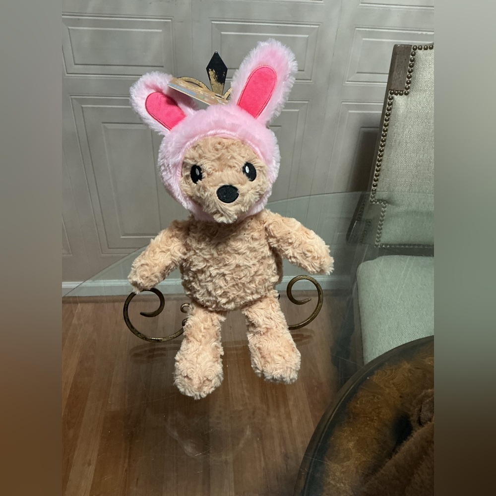 Bow Wow Easter Bear  Bunny Plush/Stuffed Animal Tan Easter -Furry NWT-15”